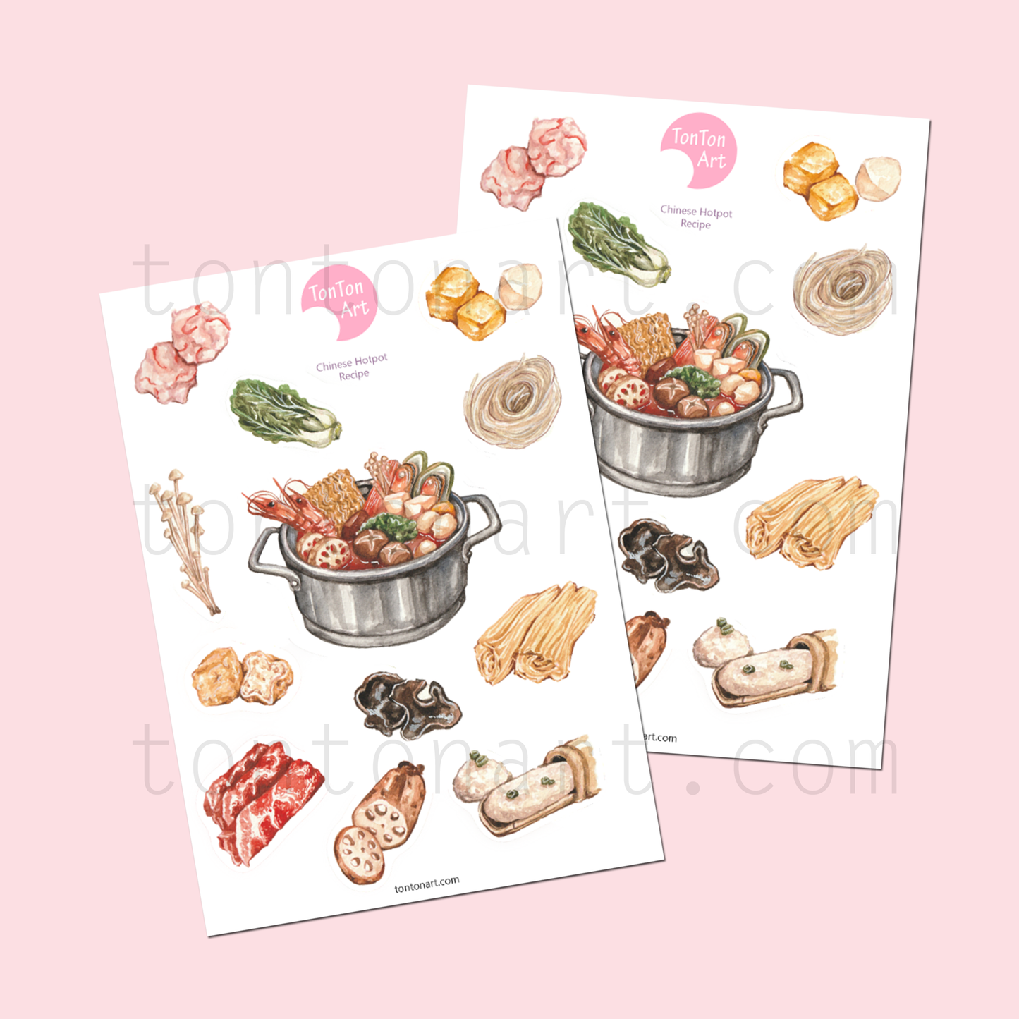 Chinese Hotpot Vinyl sticker sheet