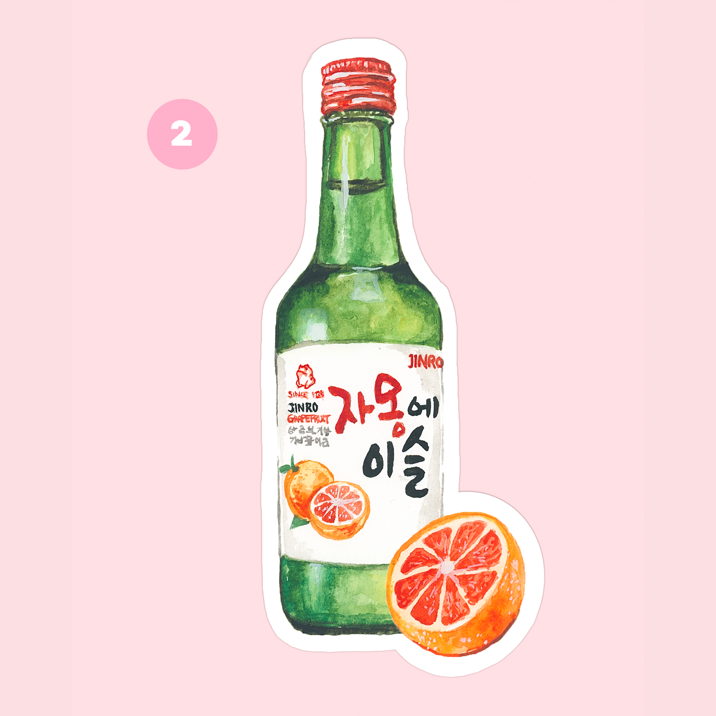 Grapefruit Soju Waterproof vinyl matte sticker