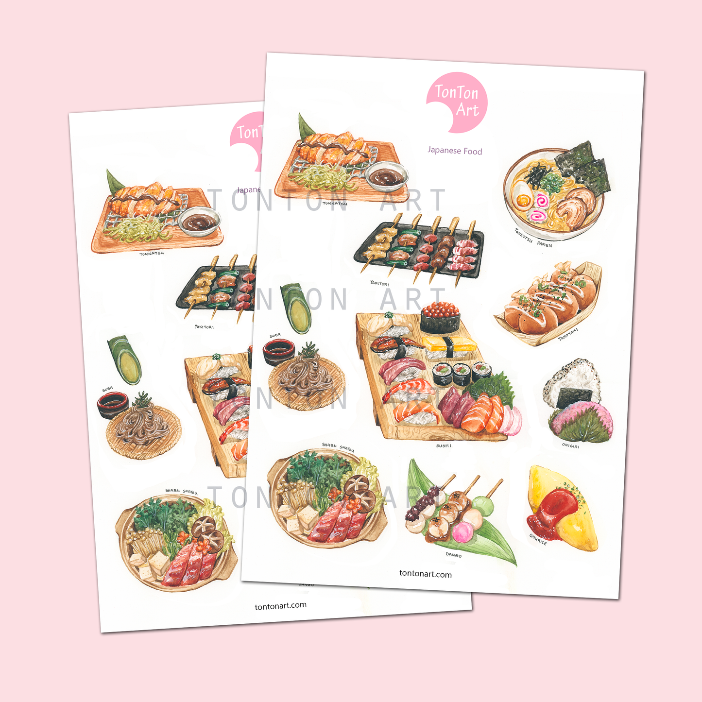 Japanese Food Vinyl sticker sheet