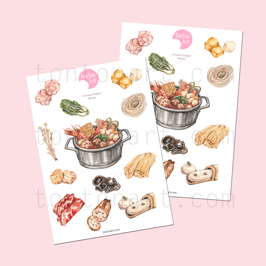 Chinese Hotpot Vinyl sticker sheet