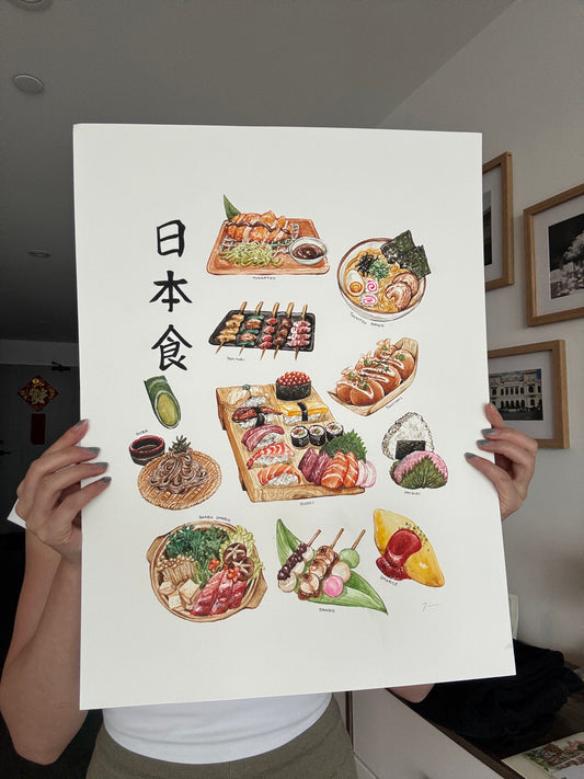 Japanese Food Collection Painting