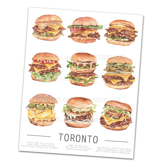 Toronto Burgers Art Print