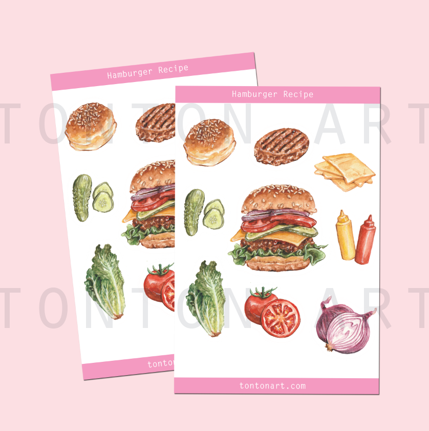 Burger Vinyl Sticker Sheet