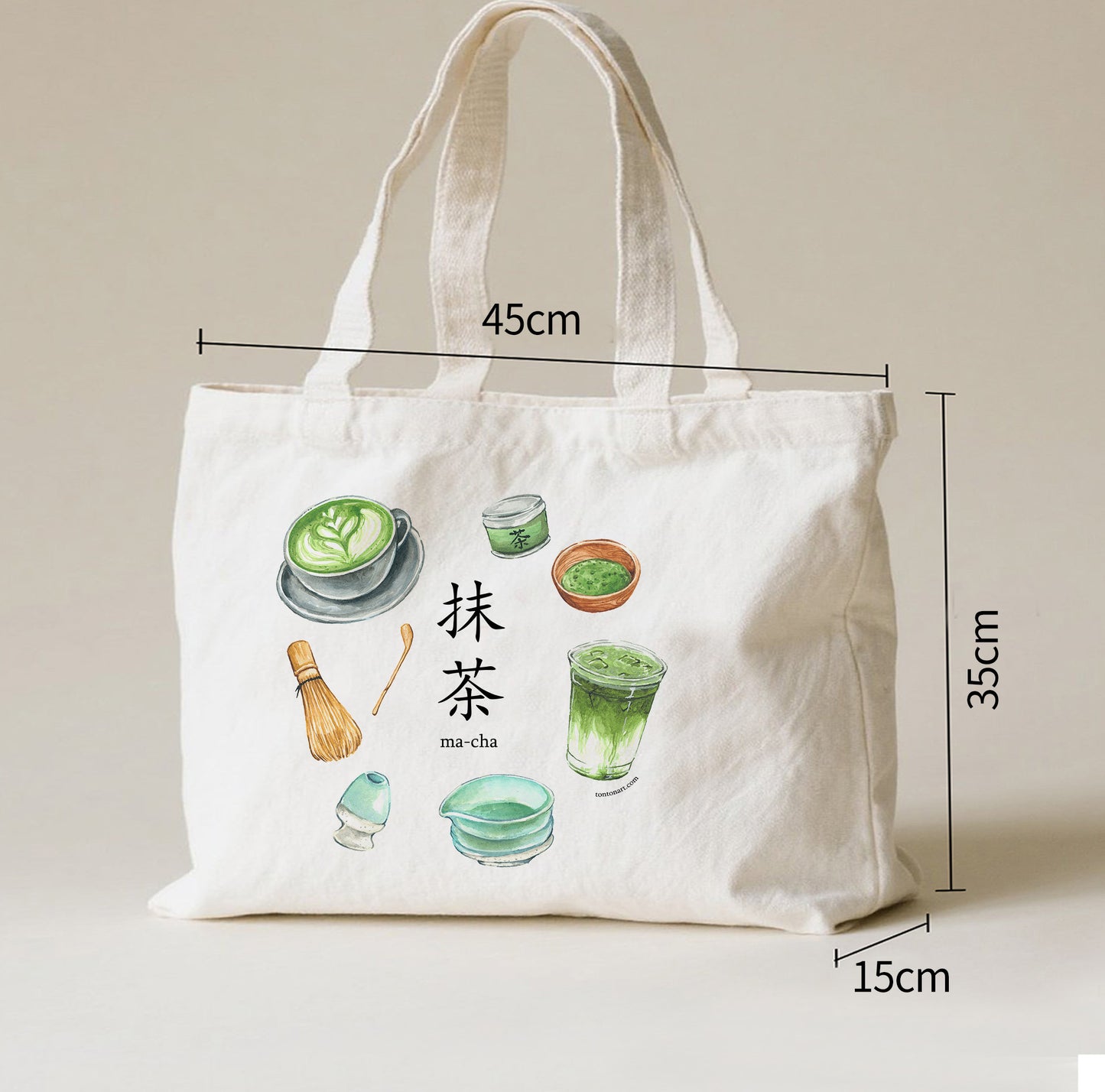 Matcha Canvas Tote Bag