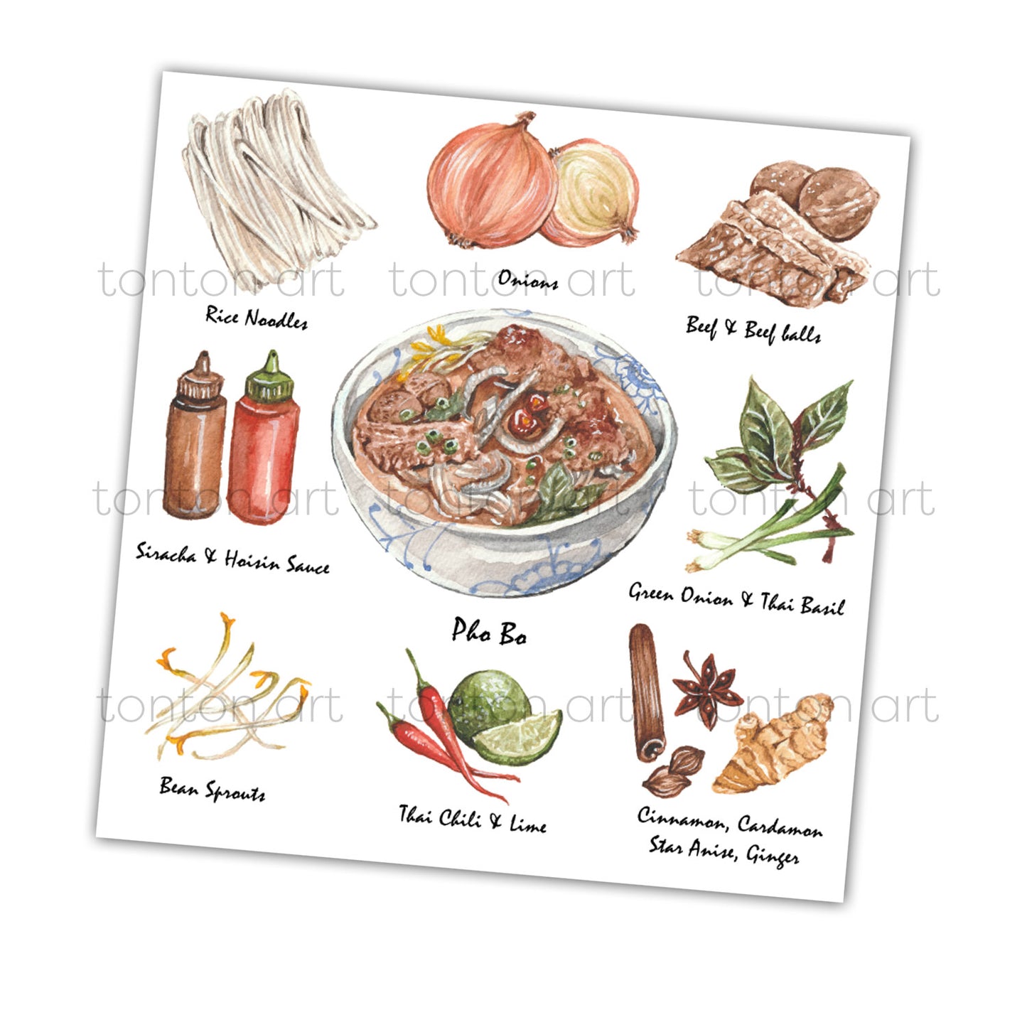 Pho Bo Recipe Art Print