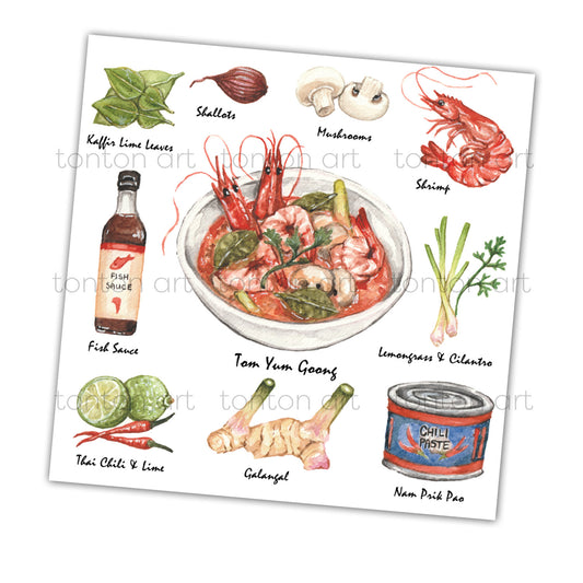 Tom Yum Soup Recipe Art Print