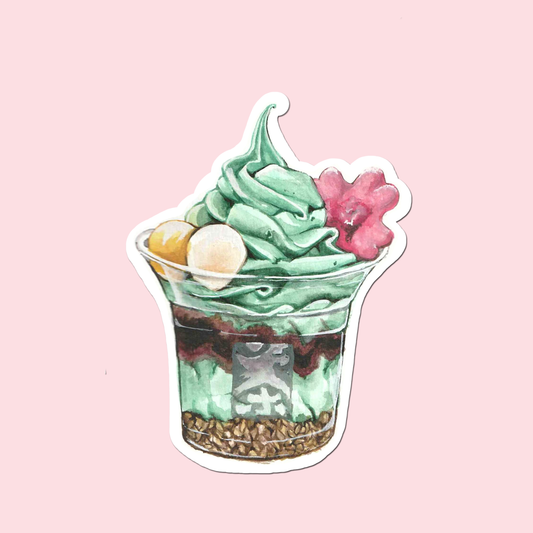 Matcha  Parfait Waterproof matte sticker